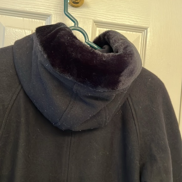 BEAUTIFUL STEPHANIE MATHEWS BLACK WOOL LONG DRESS COAT - Picture 5 of 7